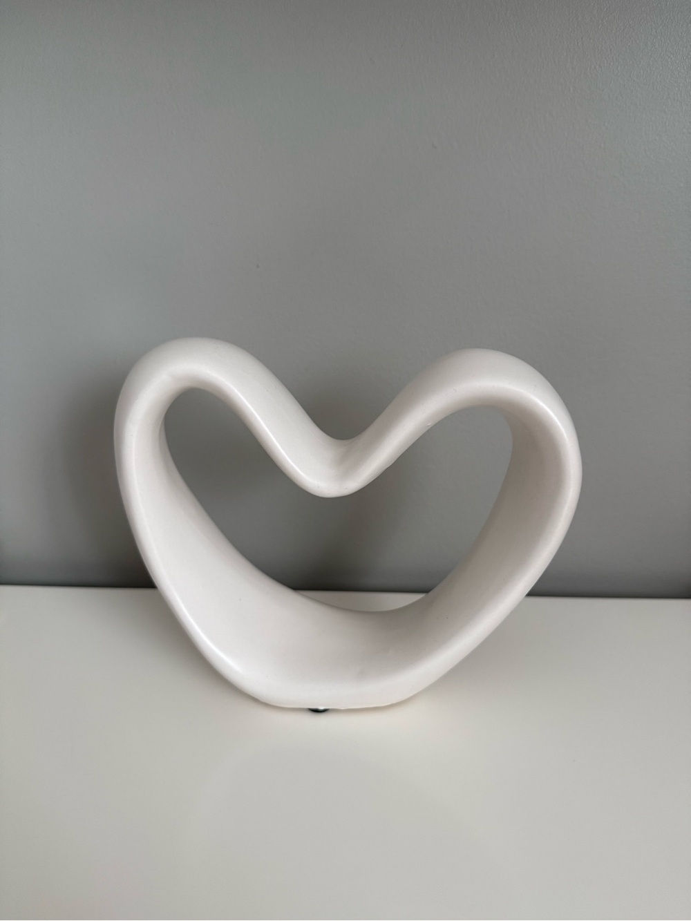 Bouclair White Heart Sculpture - Modern Home Accent
